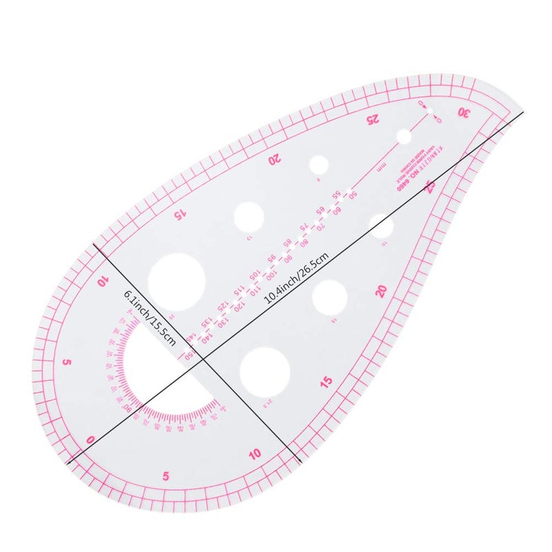 NEWMAY 6 Stlye Sew French Curve Ruler Metric Shaped Plastic Sewing Tools Measure Ruler for Sewing Pattern Making Design DIY Dress Clothing, Bendable Drawing Template Perfect for Designers and Tailors - Image 4
